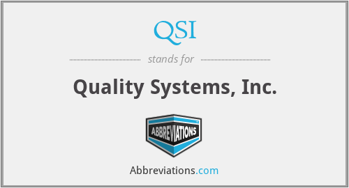 QSI - Quality Systems, Inc.