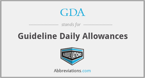 GDA - Guideline Daily Allowances