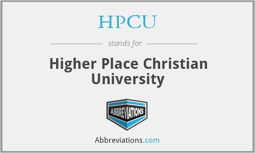 HPCU - Higher Place Christian University