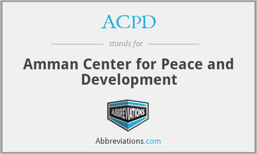 ACPD - Amman Center for Peace and Development