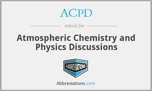 ACPD - Atmospheric Chemistry and Physics Discussions