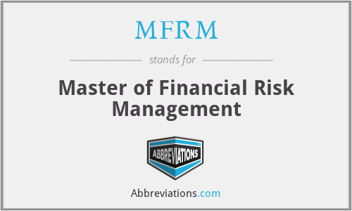 MFRM - Master of Financial Risk Management