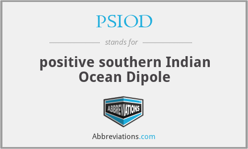 PSIOD - positive southern Indian Ocean Dipole