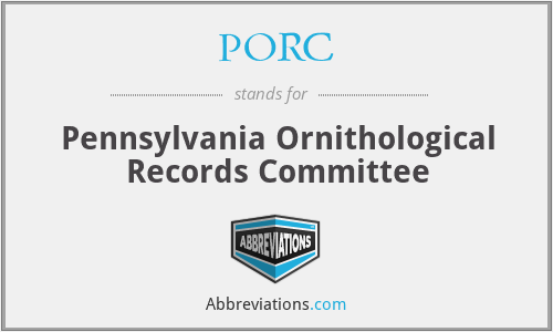 PORC - Pennsylvania Ornithological Records Committee