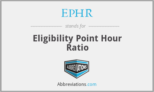 EPHR - Eligibility Point Hour Ratio