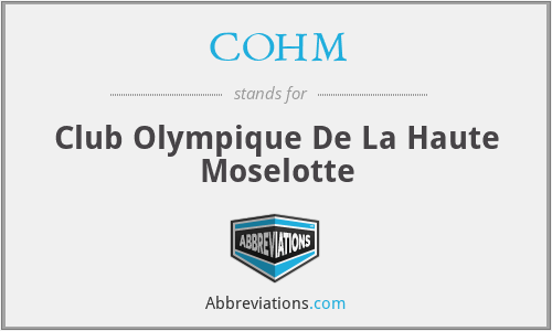 COHM - Club Olympique De La Haute Moselotte