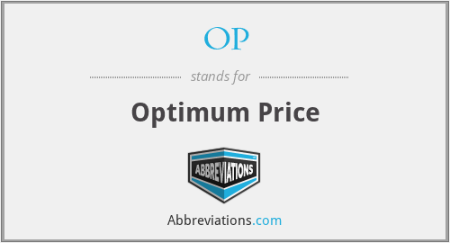 OP - Optimum Price