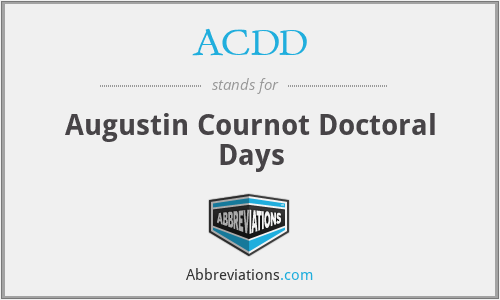 ACDD - Augustin Cournot Doctoral Days