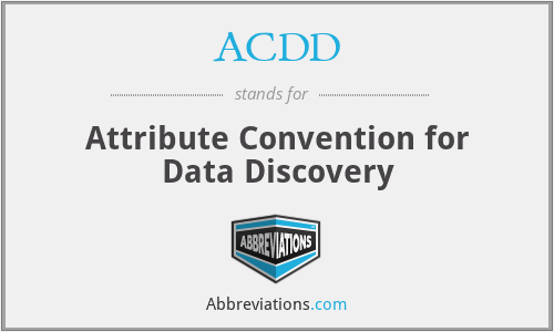 ACDD - Attribute Convention for Data Discovery