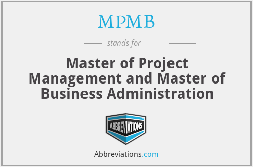 MPMB - Master of Project Management and Master of Business Administration
