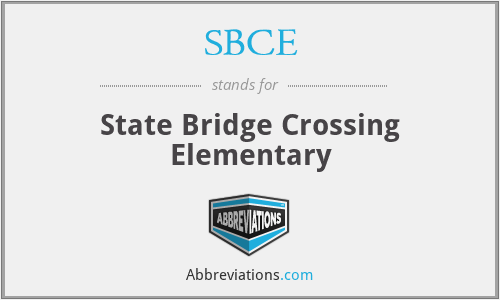 SBCE - State Bridge Crossing Elementary