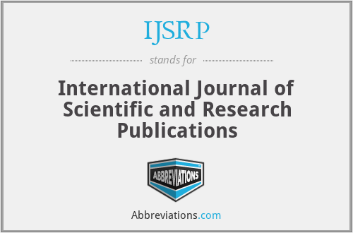 IJSRP - International Journal of Scientific and Research Publications