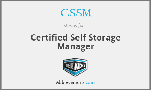 CSSM - Certified Self Storage Manager