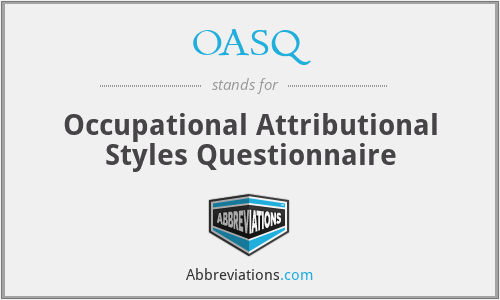 OASQ - Occupational Attributional Styles Questionnaire