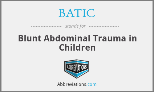 BATIC - Blunt Abdominal Trauma in Children