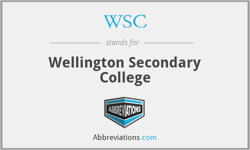 WSC - Wellington Secondary College