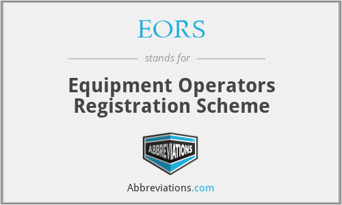 EORS - Equipment Operators Registration Scheme