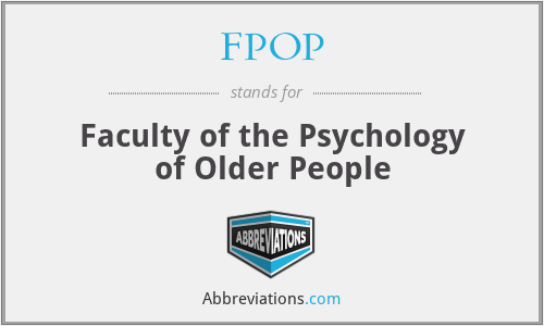 FPOP - Faculty of the Psychology of Older People