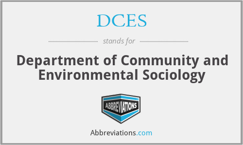 DCES - Department of Community and Environmental Sociology