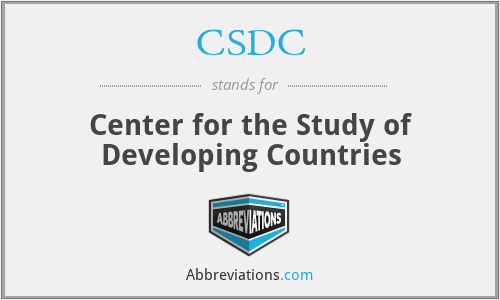 CSDC - Center for the Study of Developing Countries