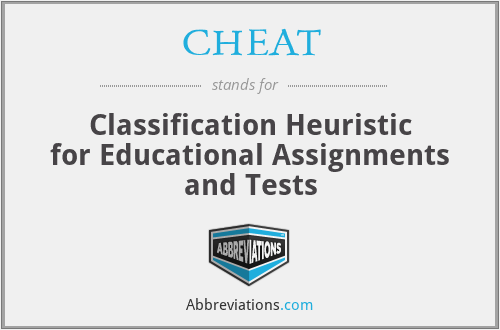 CHEAT - Classification Heuristic for Educational Assignments and Tests