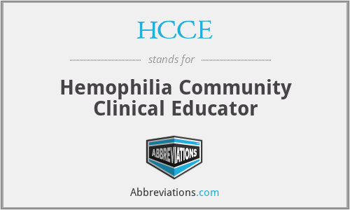 HCCE - Hemophilia Community Clinical Educator
