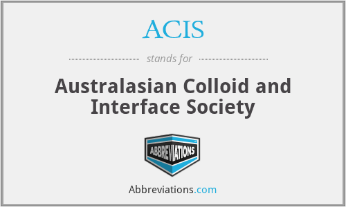 ACIS - Australasian Colloid and Interface Society