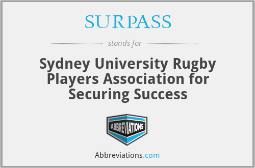 SURPASS - Sydney University Rugby Players Association for Securing Success