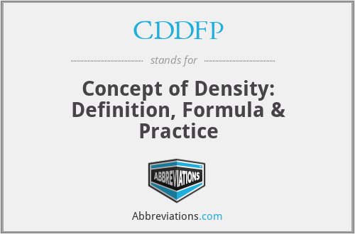 CDDFP - Concept of Density: Definition, Formula & Practice