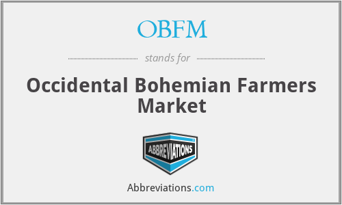 OBFM - Occidental Bohemian Farmers Market
