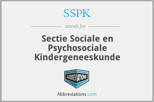 SSPK - Sectie Sociale en Psychosociale Kindergeneeskunde