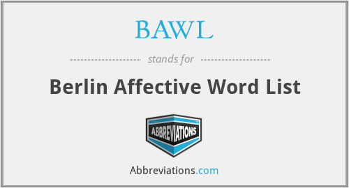 BAWL - Berlin Affective Word List