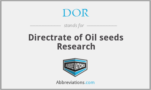 DOR - Directrate of Oil seeds Research