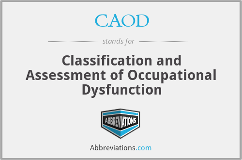 CAOD - Classification and Assessment of Occupational Dysfunction