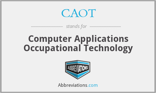 CAOT - Computer Applications Occupational Technology