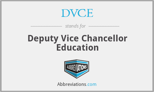 DVCE - Deputy Vice Chancellor Education