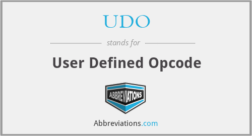 UDO - User Defined Opcode