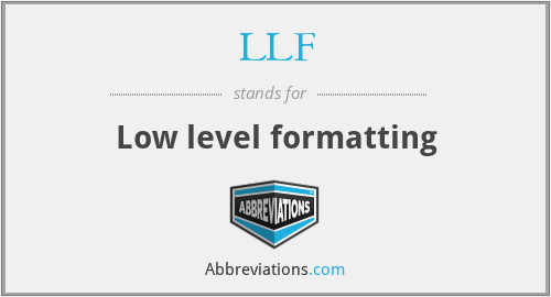 LLF - Low level formatting