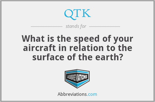 QTK - What is the speed of your aircraft in relation to the surface of the earth?