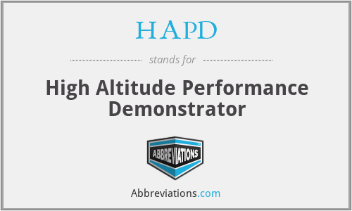 HAPD - High Altitude Performance Demonstrator