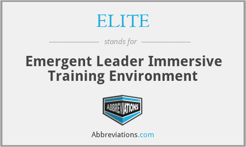 ELITE - Emergent Leader Immersive Training Environment