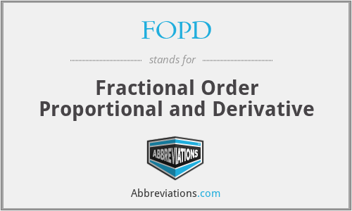 FOPD - Fractional Order Proportional and Derivative