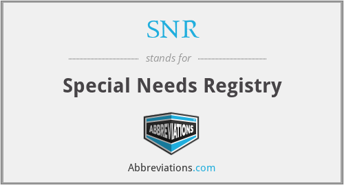 SNR - Special Needs Registry