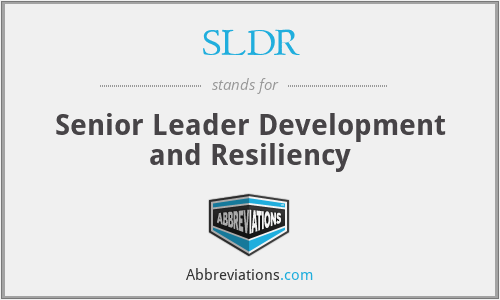 SLDR - Senior Leader Development and Resiliency