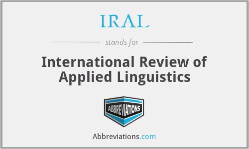 IRAL - International Review of Applied Linguistics