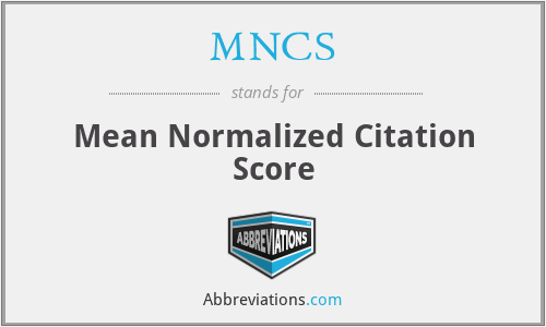 MNCS - Mean Normalized Citation Score