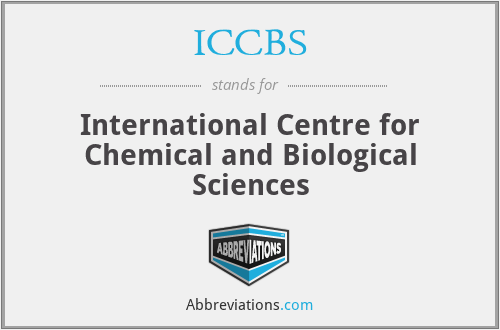 ICCBS - International Centre for Chemical and Biological Sciences