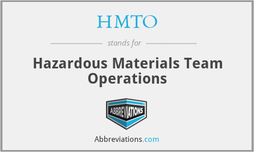 HMTO - Hazardous Materials Team Operations