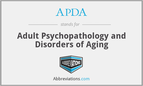 APDA - Adult Psychopathology and Disorders of Aging