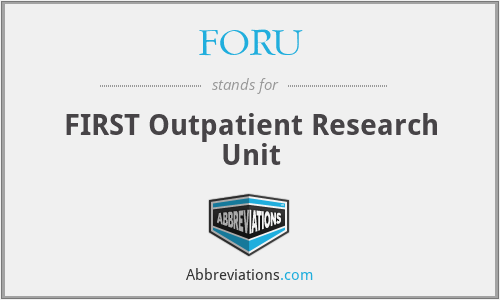 FORU - FIRST Outpatient Research Unit